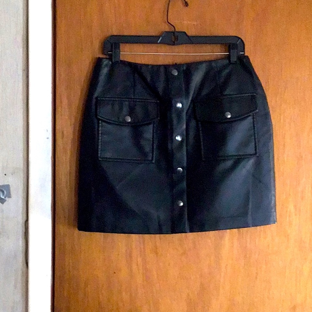Faux leather skirt by WAYF